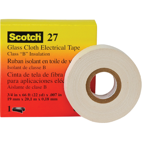 Scotch&reg; 27 Glass Cloth Electrical Tape, 19 mm (3/4") W x 20 m (66') L Dufferin Supply