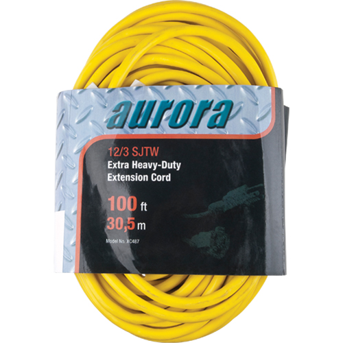 Cordon rallonge en vinyle, Ext&eacute;rieur, SJTW, AWG 12/3, 15 A, 100' Dufferin Supply