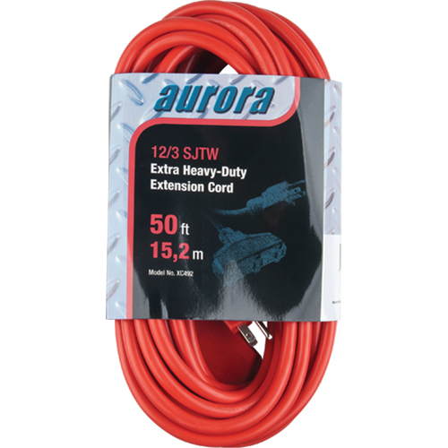 Cordon rallonge en vinyle, Ext&eacute;rieur, SJTW, AWG 12/3, 15 A, 3 prise(s), 50' Dufferin Supply