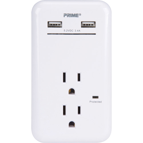 Prime&reg; USB Charger with Surge Protector Dufferin Supply