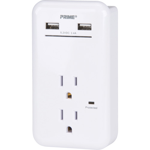 Prime&reg; USB Charger with Surge Protector Dufferin Supply