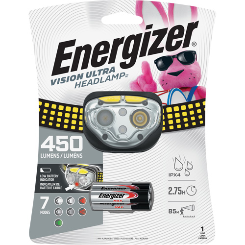 Vision Ultra Industrial Headlamp, LED, 450 Lumens, 2 Hrs. Run Time, AAA Batteries Dufferin Supply