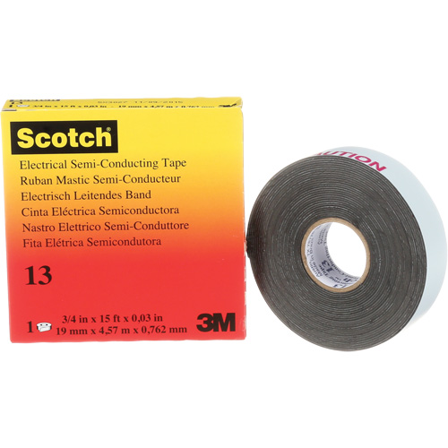 Ruban isolant semi-conducteur Scotch, 19 mm (3/4") x 4,6 m (15'), Noir, 30 mils Dufferin Supply
