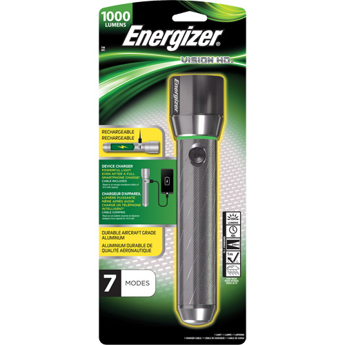 Lampe de poche Vision HD Focus, DEL, 1000 lumens, Piles Rechargeable Dufferin Supply