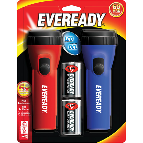 Trousse de lampe de poche &agrave; usage g&eacute;n&eacute;ral Eveready, DEL, 25 lumens, Piles D Dufferin Supply