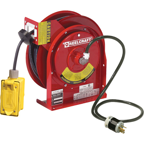 Power Cord Reel, 45', SJEOOW, 12 Gauge, 20 A Dufferin Supply