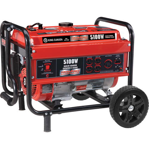 G&eacute;n&eacute;ratrice avec ensemble de roues, 5100 W de surtension, 4000 W nominale, 120 V/240 V, R&eacute;servoir de 15 L Dufferin Supply