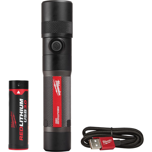Lampe de poche 1100L &agrave; mise au point par torsion, DEL, 1100 lumens, Piles Rechargeable Dufferin Supply
