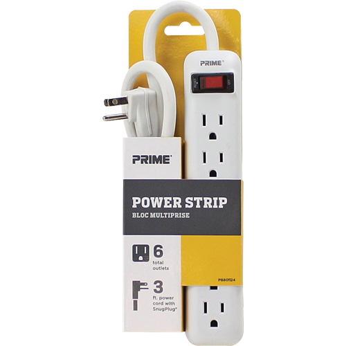 Power Strip, 6 Outlet(s), 3', 15 A, 1875 W, 125 V Dufferin Supply