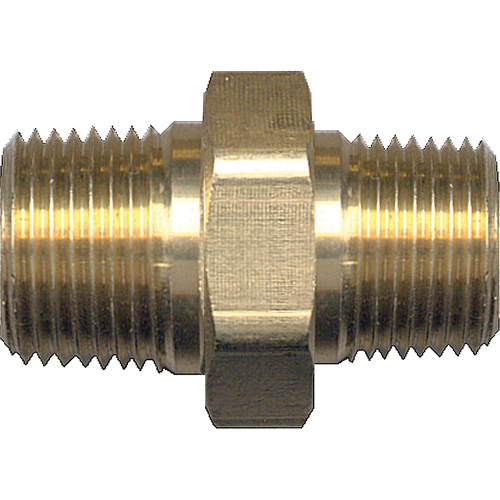 Reducing Hex Nipple, Brass, 1/4" x 1/8", NPT x NPT Dufferin Supply