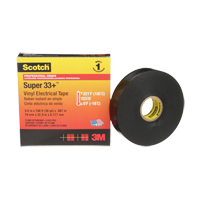 Scotch&reg; Super 33+ Vinyl Electrical Tape, 19 mm (3/4") x 33 m (108'), Black, 7 mils Dufferin Supply