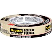 Scotch&reg; General Purpose Masking Tape 2020, 24 mm (1") x 55 m (180'), Tan Dufferin Supply