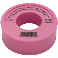 Teflon&reg; Tape, 520" L x 1/2" W, Pink Dufferin Supply