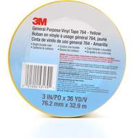 Ruban en vinyle pour travaux g&eacute;n&eacute;raux 764, 76 mm (3") la x 32,9 m (108') lo, 5 mils, Jaune Dufferin Supply
