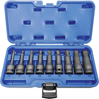BNH-912M 1/2" Drive Metric Ball Nose Hex Impact Socket Set, Hex, 1/2" Drive, 9 Pcs Dufferin Supply