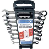 RCWS-8SR Long SAE Reversible Ratcheting Wrench Set, Combination, 8 Pieces, Imperial Dufferin Supply
