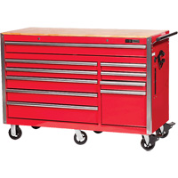 PRC5610 Pro Series Roller Cabinet, 10 Drawers, 55-9/10" W x 24-1/10" D x 39-7/10" H, Red Dufferin Supply