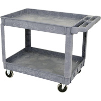 JPTC-3624 Heavy-Duty Polypropylene Shop Cart, 2 Tiers, 46" W x 25-1/2" D x 33-1/4" H, 500 lbs. Cap. Dufferin Supply
