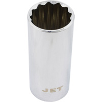 12-Point Chrome Socket, 3/4", 1/2" Drive, 12 Points, Deep Dufferin Supply