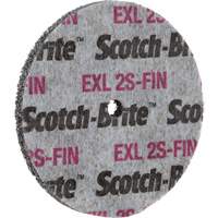 Meule homog&egrave;ne Scotch-Brite EXL, 3" x 1/2", Arbre de 1/4" Dufferin Supply