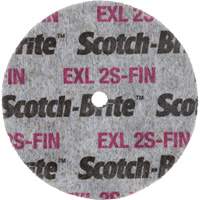 Meule homog&egrave;ne Scotch-Brite EXL, 3" x 1/2", Arbre de 1/4" Dufferin Supply