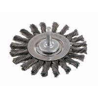 Brosses rotatives &agrave; fils nou&eacute;s - Brosse rotative &agrave; fils nou&eacute;s a/queue 1/4", fils nou&eacute;s standards, Dia. 3", Fils 0,014", Acier Dufferin Supply