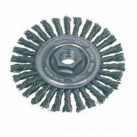 Brosse rotative &agrave; fils nou&eacute;s pour petites meuleuses haute vitesse, pour passe de fond, Dia. 4", Fils 0,02", Arbre 5/8"-11, Acier Dufferin Supply