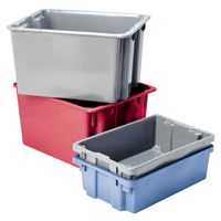 Polylewton Stack-N-Nest&reg; Containers, 15.1" x 30.1" x 24", Blue Dufferin Supply