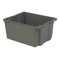 Polylewton Stack-N-Nest&reg; Containers, 15.1" x 30.1" x 24", Grey Dufferin Supply