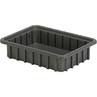 Divider Box&reg; Containers, Polyethylene, 10.8" W x 8.3" D x 2.5" H, Grey Dufferin Supply
