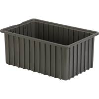 Divider Box&reg; Containers, Polyethylene, 16.5" W x 10.9" D x 7" H, Grey Dufferin Supply
