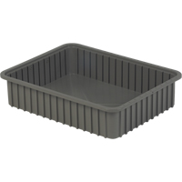 Divider Box&reg; Containers, Polyethylene, 22.4" W x 17.4" D x 5" H, Grey Dufferin Supply