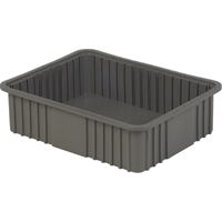 Divider Box, Polyethylene, 20.9" W x 15.9" D x 6" H, Grey Dufferin Supply