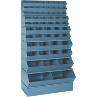Bacs sectionnels superposables, Cap. 100 lb, 37" la x 8" p x 4-1/2" h, Bleu Dufferin Supply
