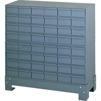 Industrial Drawer Cabinet With Base, 48 Drawers, 34-1/8" W x 12-1/4" D x 33-3/4" H, Grey Dufferin Supply