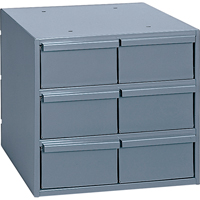 Industrial Drawer Cabinets, 6 Drawers, 11-3/4" W x 11-5/8" D x 10-7/8" H, Grey Dufferin Supply