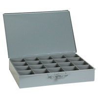 Compartment Scoop Boxes, Steel, 20 Slots, 18" W x 12" D x 3" H, Grey Dufferin Supply