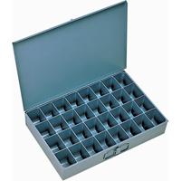 Compartment Scoop Boxes, Steel, 32 Slots, 18" W x 12" D x 3" H, Grey Dufferin Supply