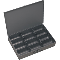 Compartment Scoop Boxes, Steel, 12 Slots, 13 3/8" W x 9-1/4" D x 2" H, Grey Dufferin Supply