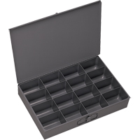 Compartment Scoop Boxes, Steel, 16 Slots, 13-3/8" W x 9-1/4" D x 2" H, Grey Dufferin Supply