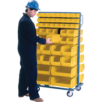 Support mobile deux c&ocirc;t&eacute;s pour bacs, &agrave; deux c&ocirc;t&eacute;s, 96 bacs, 36" la x 24" p x 63" h Dufferin Supply