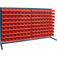 Louvered Rack with Bins, 144 Bins, 72" W x 15" D x 40" H Dufferin Supply