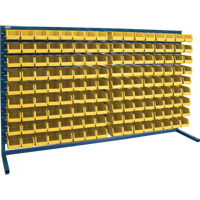 Louvered Rack with Bins, 144 Bins, 72" W x 15" D x 40" H Dufferin Supply