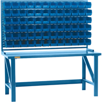 Louvered Rack with Bins, 36 Bins, 72" W x 15" D x 40" H Dufferin Supply