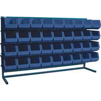 Louvered Rack with Bins, 36 Bins, 72" W x 15" D x 40" H Dufferin Supply