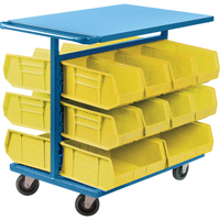 Bin Cart with Bins, Double-sided, 20 bins, 24" W x 38-1/2" D x 36-1/2" H Dufferin Supply