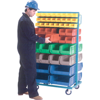 Mobile Bin Racks - Double Sided, 0 Bins, 36" W x 24" D x 67-1/2" H Dufferin Supply