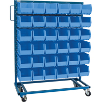 Single-Sided Mobile Bin Rack, Single-sided, 36 bins, 36" W x 16" D x 46-1/2" H Dufferin Supply
