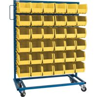 Single-Sided Mobile Bin Rack, Single-sided, 36 bins, 36" W x 16" D x 46-1/2" H Dufferin Supply