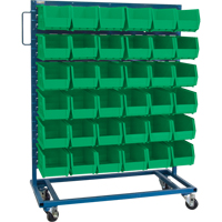 Single-Sided Mobile Bin Rack, Single-sided, 36 bins, 36" W x 16" D x 46-1/2" H Dufferin Supply
